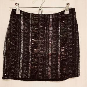 Express black sequin sparkle mini skirt